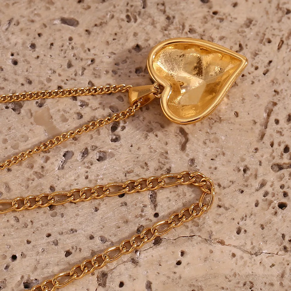 Vintage Style Heart Shape Stainless Steel Plating 18K Gold Plated Layered Necklaces_colorza_9
