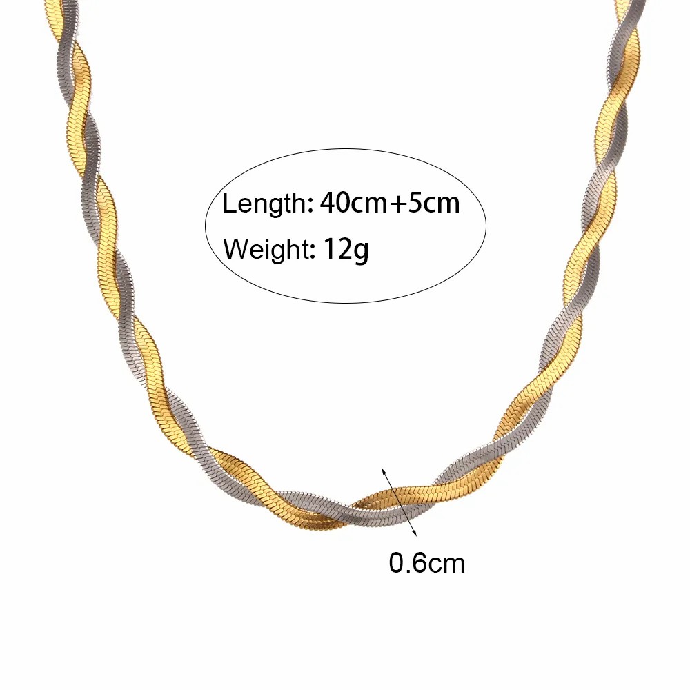 Simple Style Solid Color Stainless Steel Plating 18K Gold Plated Necklace_colorza_2