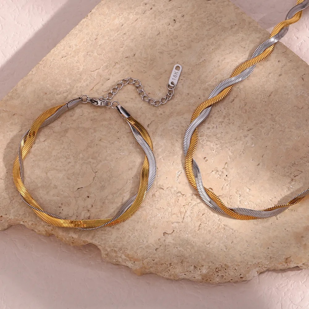 Simple Style Solid Color Stainless Steel Plating 18K Gold Plated Necklace_colorza_15