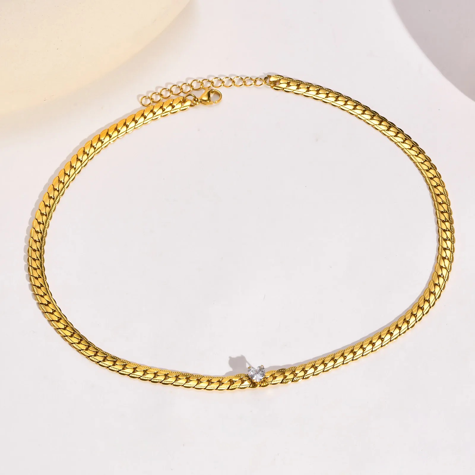 IG Style Simple Style Heart Shape Stainless Steel Plating Inlay Zircon 18K Gold Plated Necklace_colorza_6