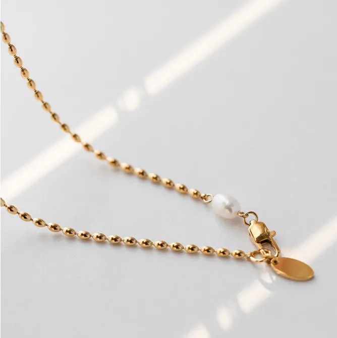 Fashion Water Droplets Titanium Steel Plating Gold Plated Pendant Necklace_colorza_5
