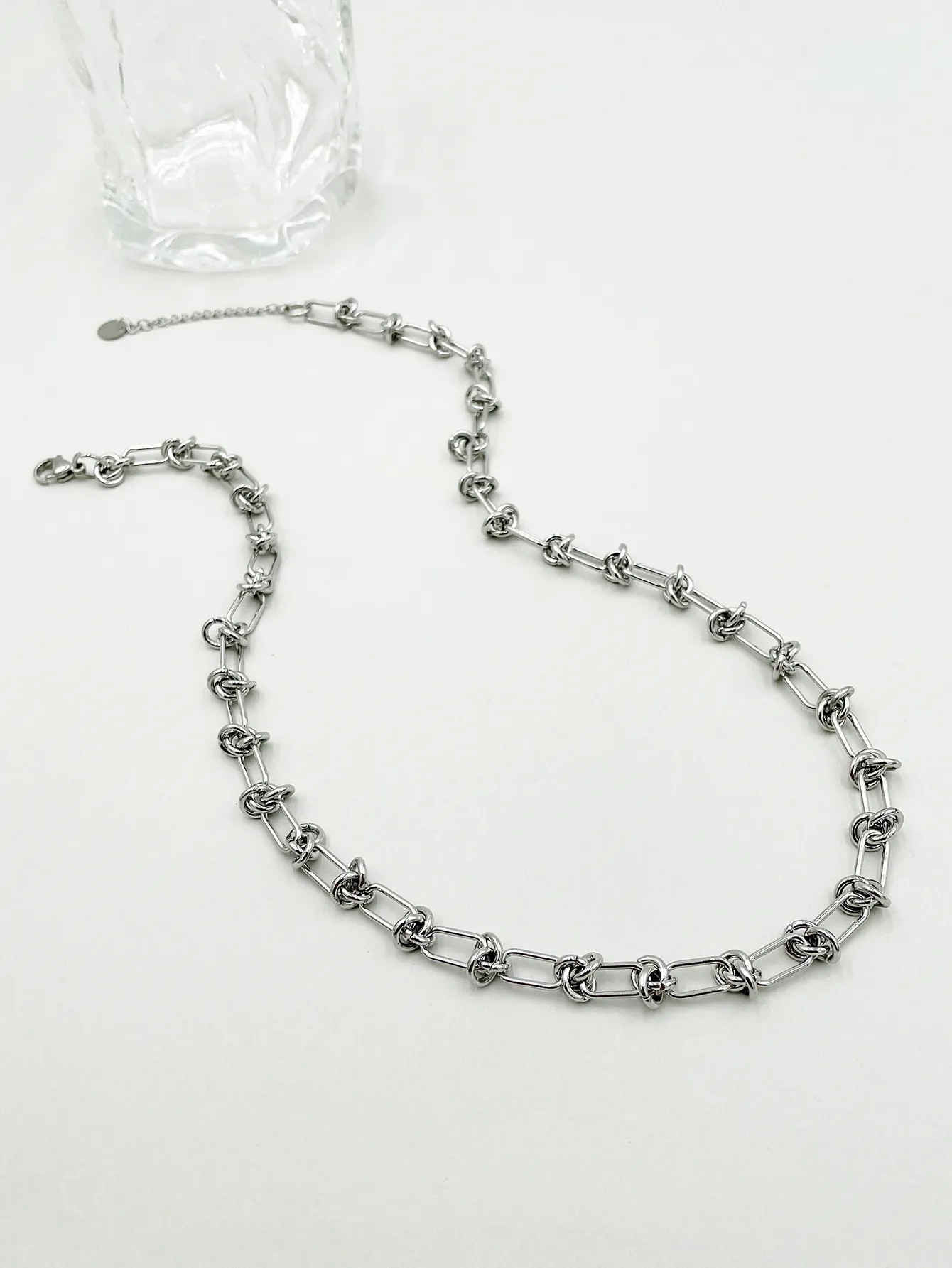 Hip-Hop Commute Knot Stainless Steel Polishing Necklace_colorza_1