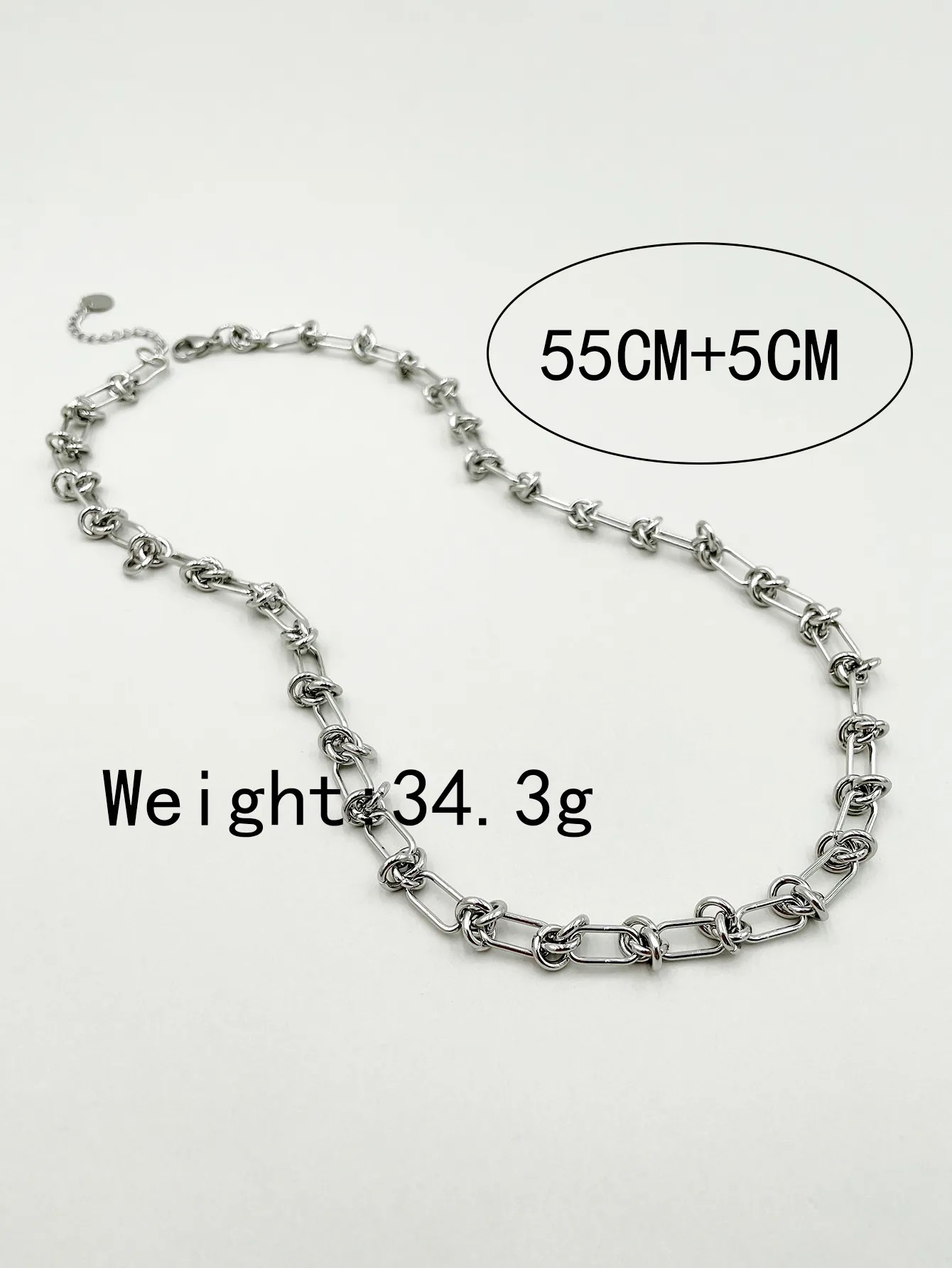 Hip-Hop Commute Knot Stainless Steel Polishing Necklace_colorza_3