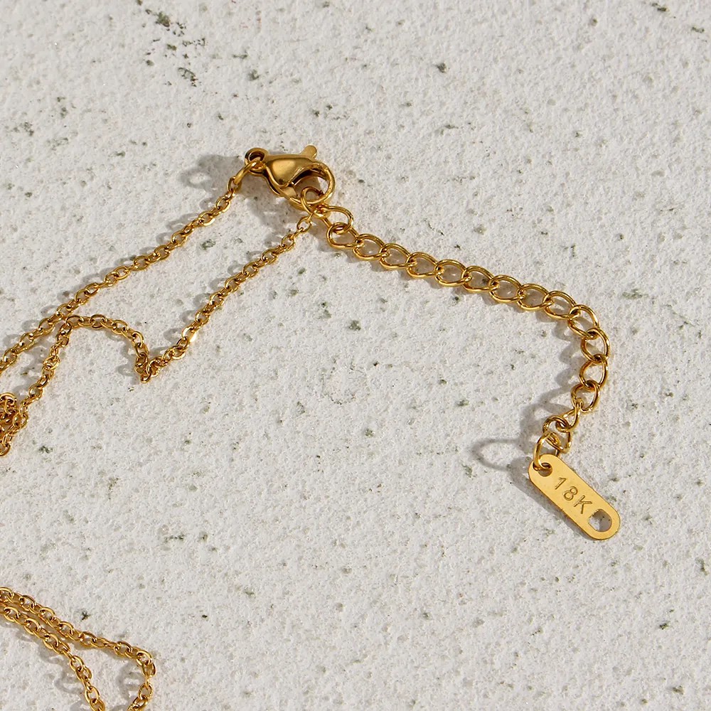 Vintage Style Simple Style Oval Stainless Steel Plating 18K Gold Plated Pendant Necklace_colorza_9