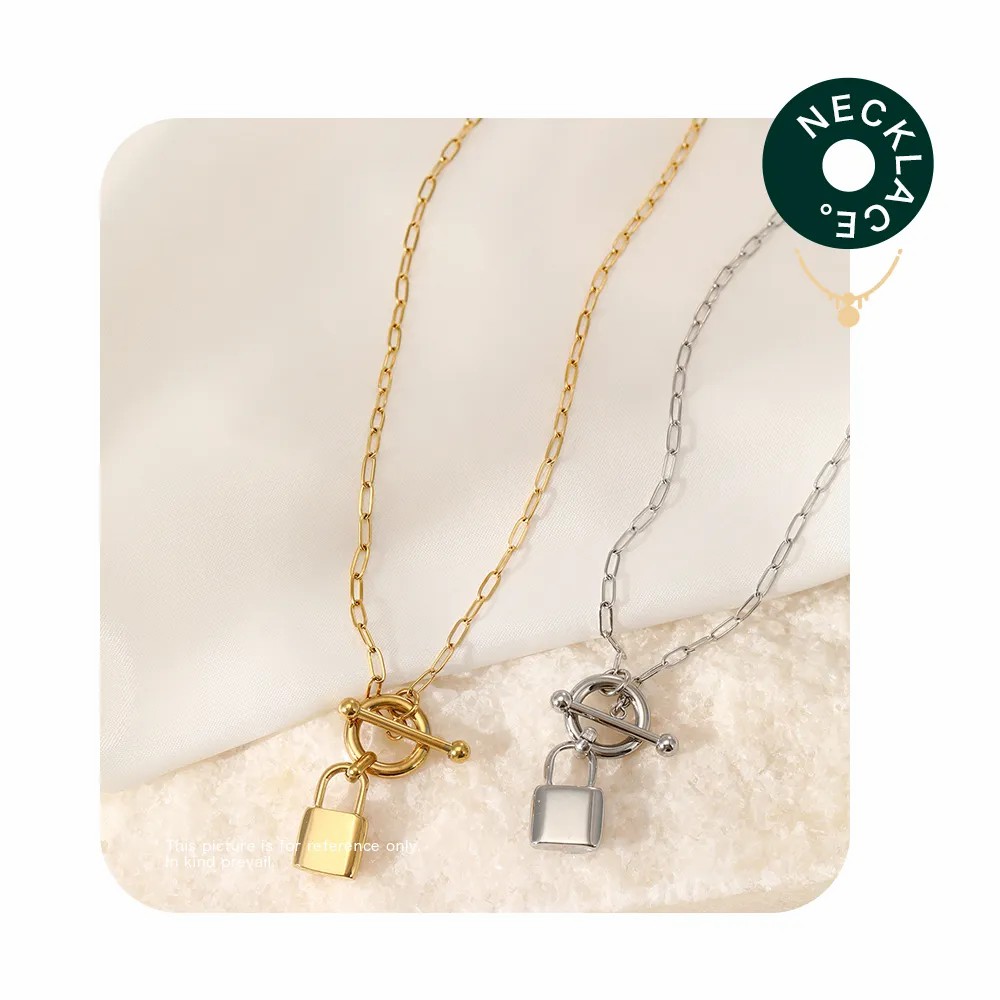 Streetwear Lock Stainless Steel Pendant Necklace_colorza_1