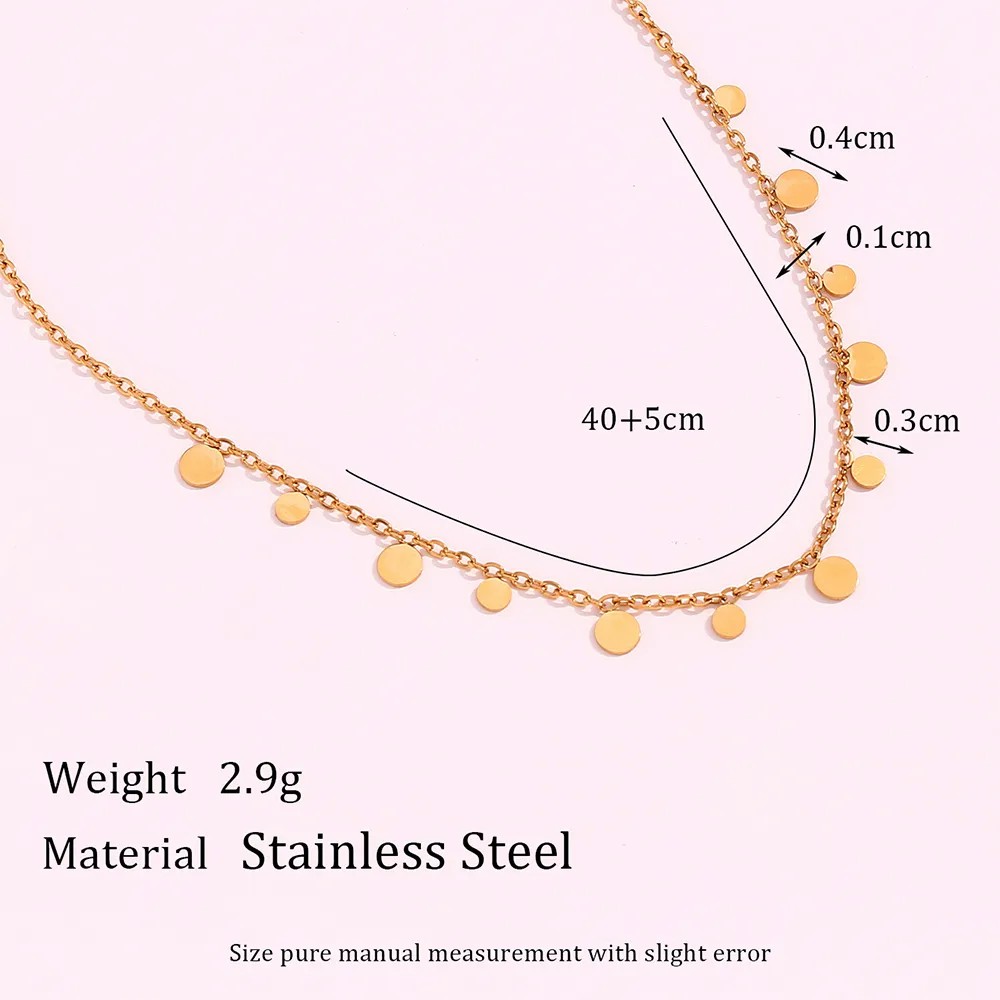 Basic Vintage Style Classic Style Round Stainless Steel Plating 18K Gold Plated Necklace_colorza_2