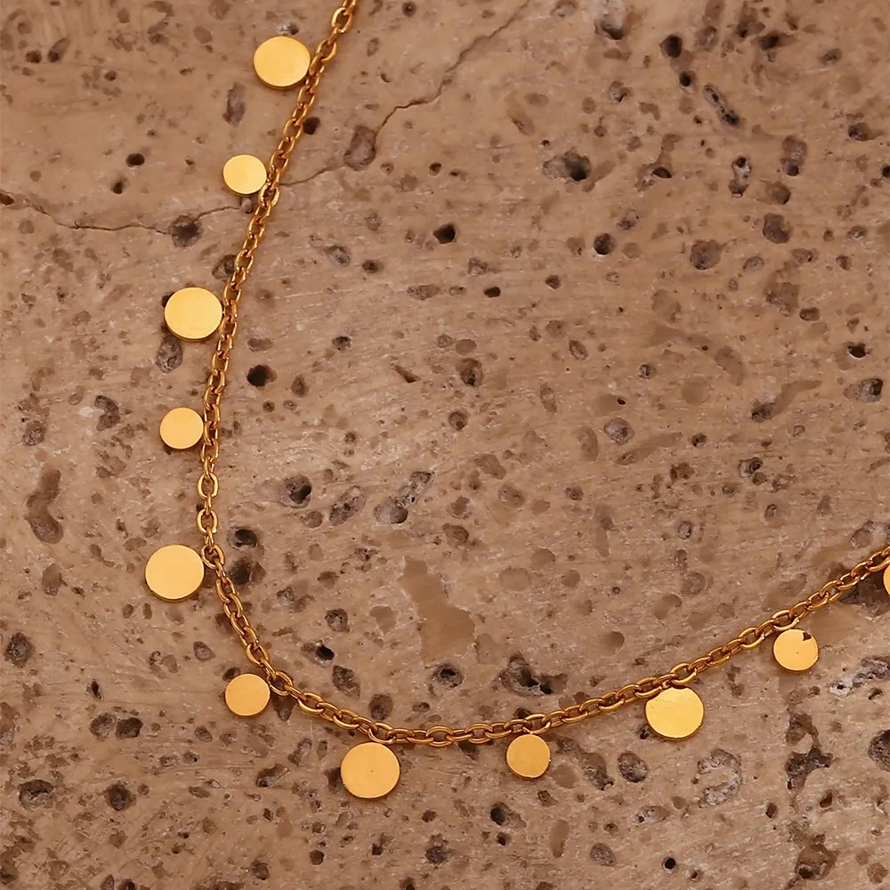 Basic Vintage Style Classic Style Round Stainless Steel Plating 18K Gold Plated Necklace_colorza_4
