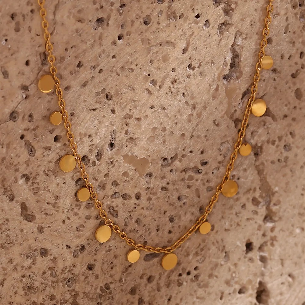 Basic Vintage Style Classic Style Round Stainless Steel Plating 18K Gold Plated Necklace_colorza_6