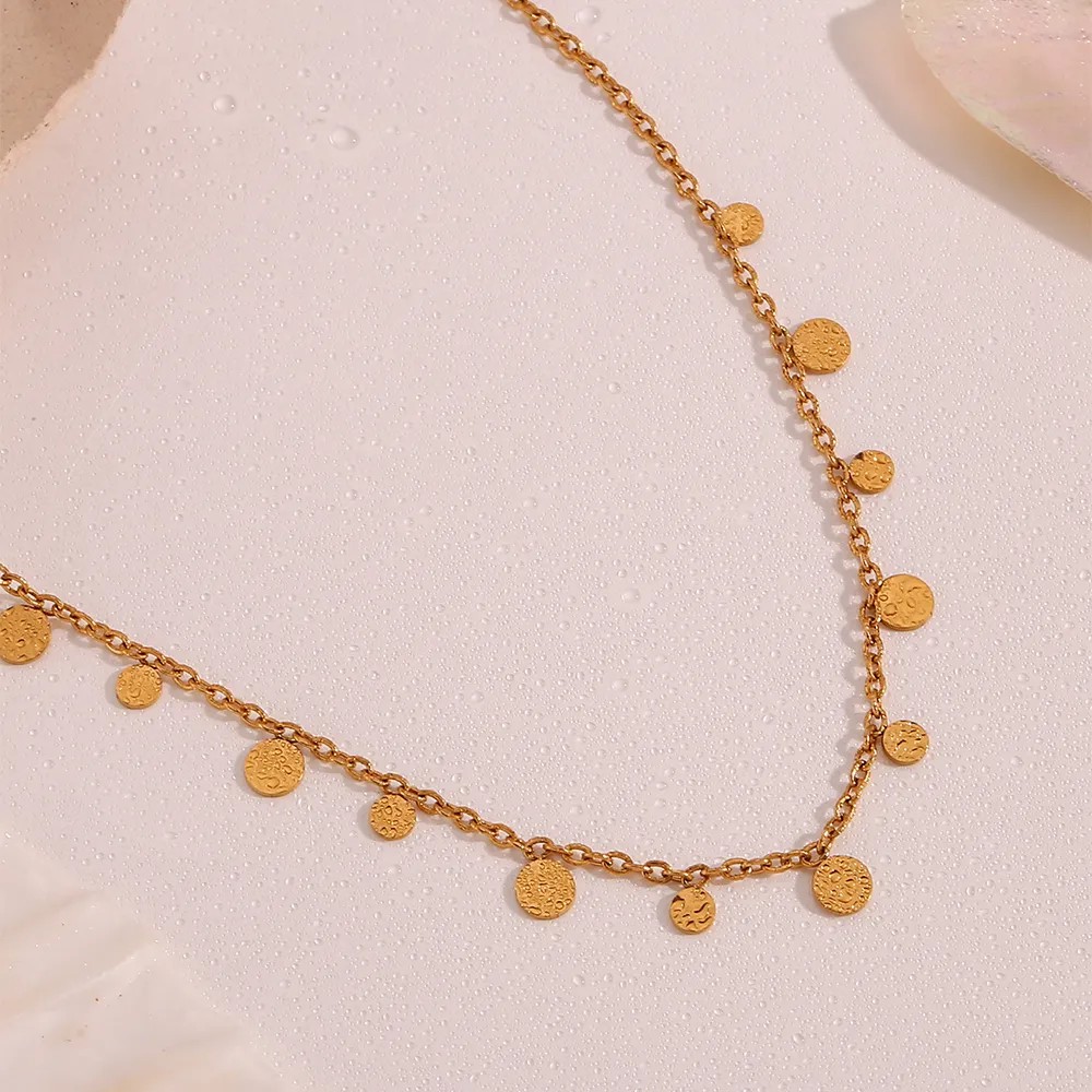 Basic Vintage Style Classic Style Round Stainless Steel Plating 18K Gold Plated Necklace_colorza_8