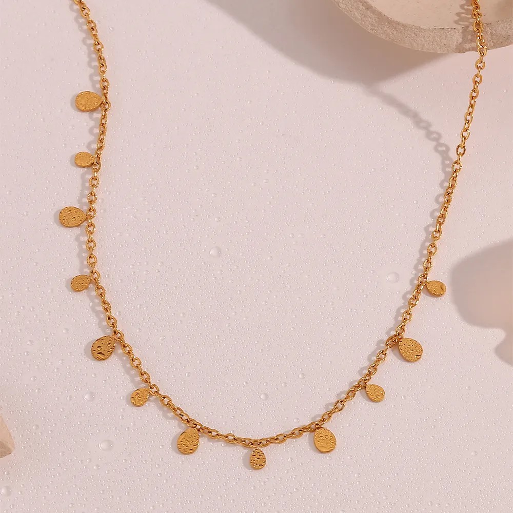 Basic Simple Style Classic Style Water Droplets Stainless Steel Plating 18K Gold Plated Necklace_colorza_7