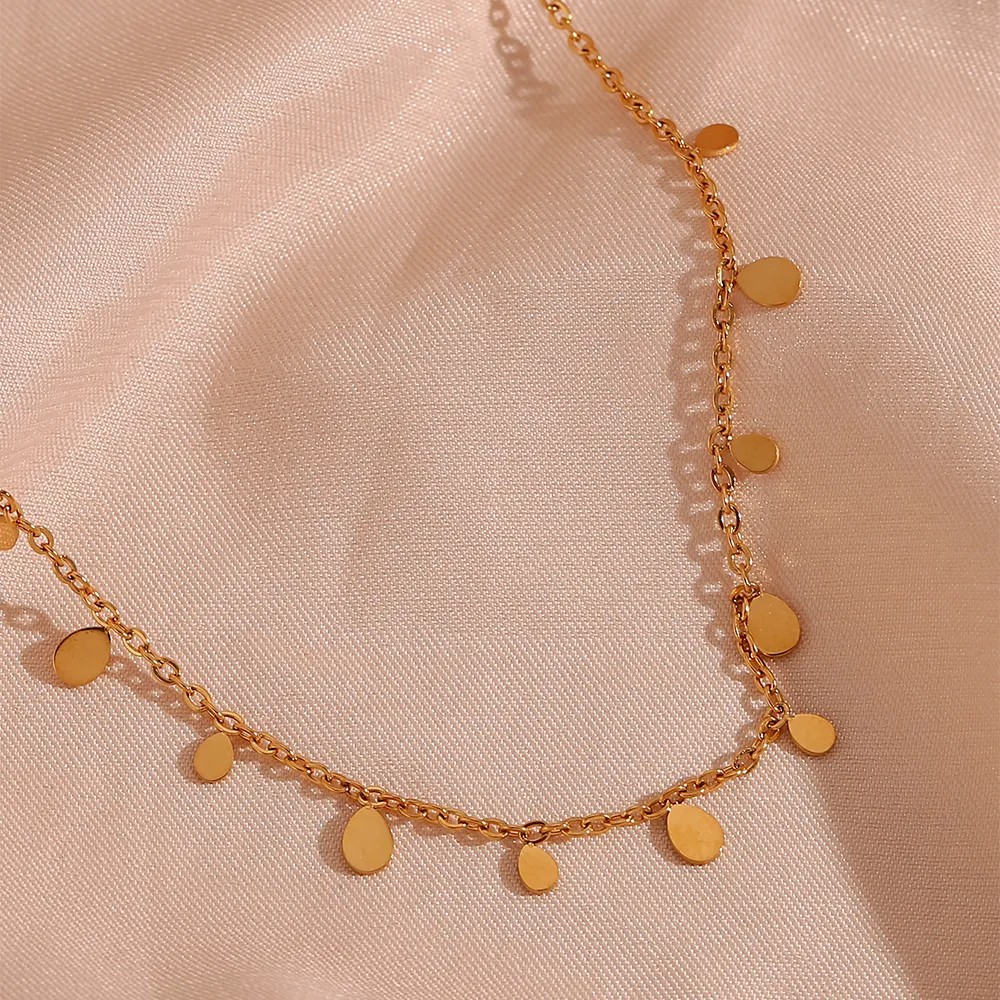 Basic Simple Style Classic Style Water Droplets Stainless Steel Plating 18K Gold Plated Necklace_colorza_9