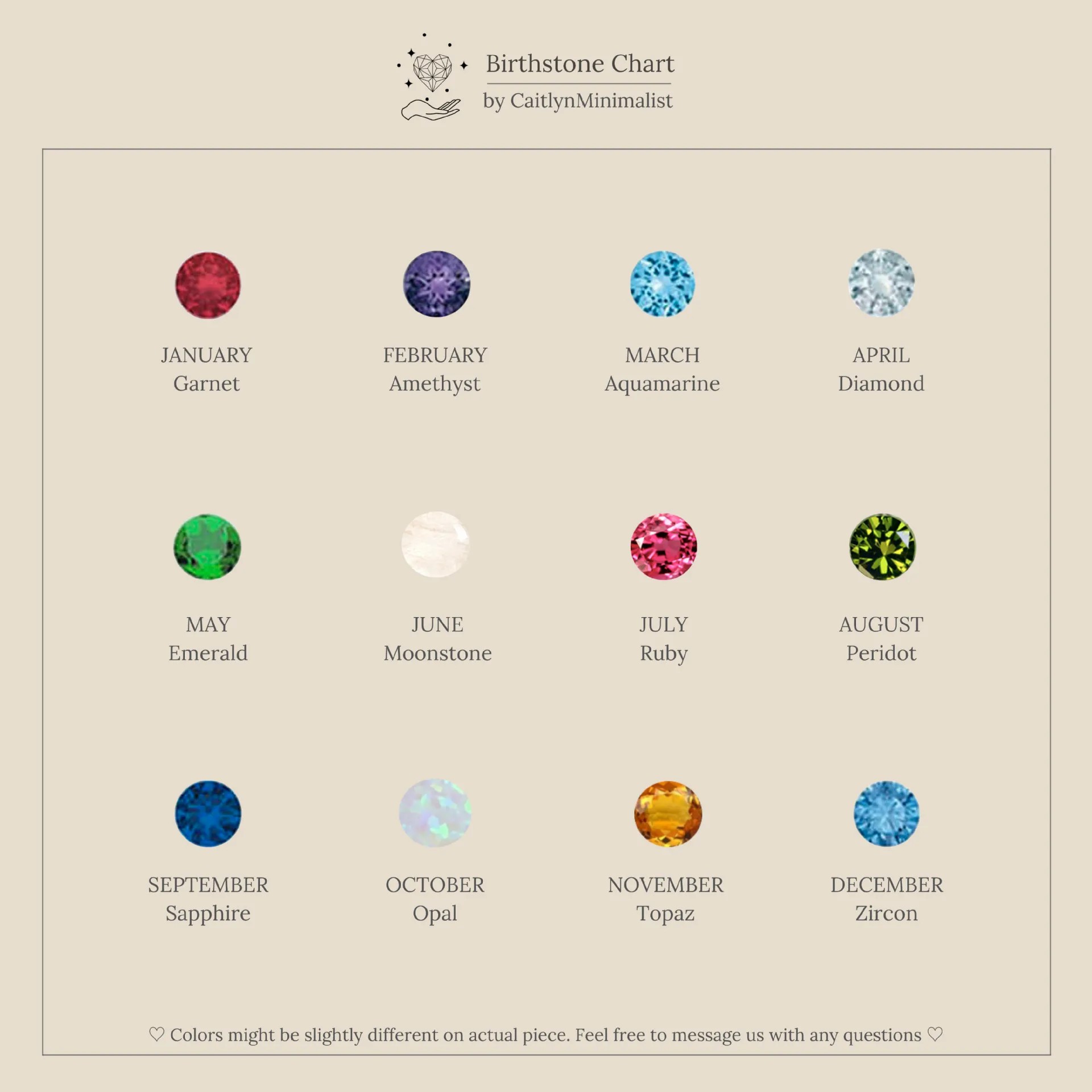 Retro Simple Style Round Star Titanium Steel Plating Inlay Birthstone Zircon 18K Gold Plated Pendant Necklace_colorza_6