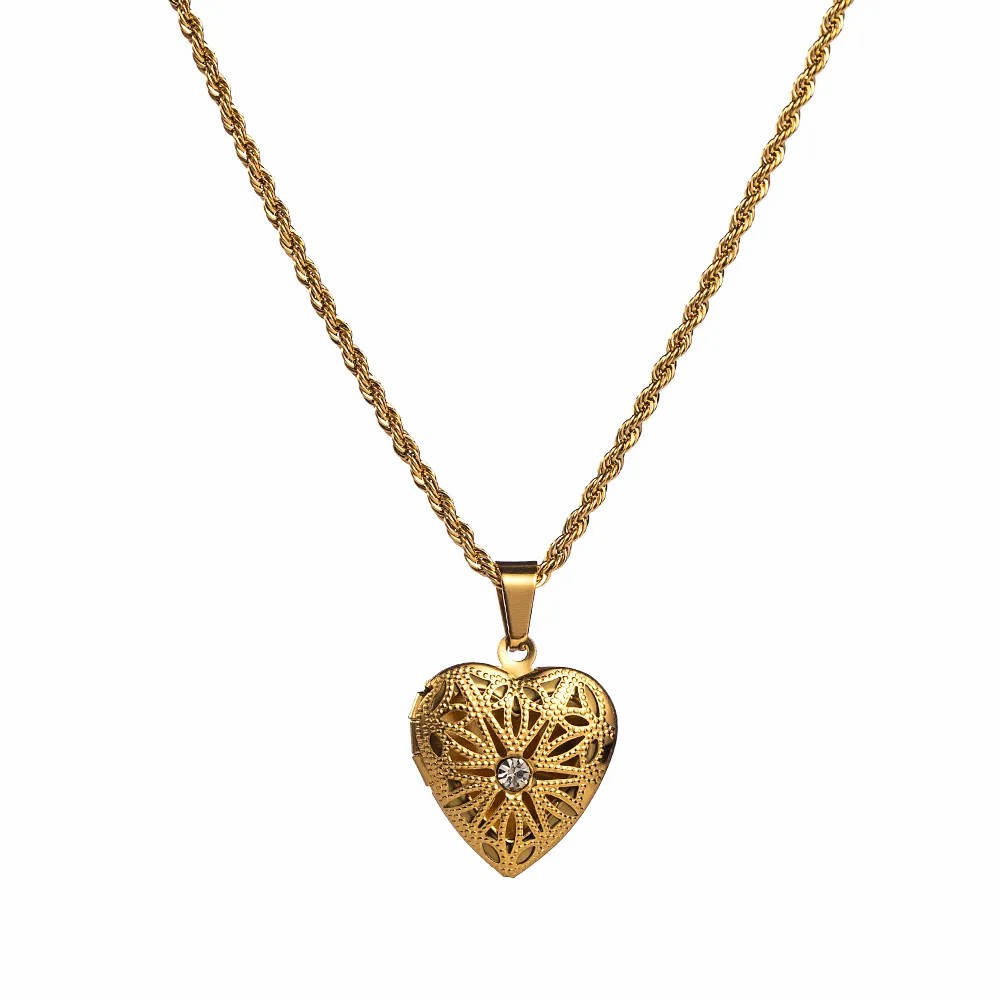 IG Style Sweet Devil'S Eye Star Heart Shape Stainless Steel Three-Dimensional Chain Shell Zircon 18K Gold Plated Pendant Necklace_colorza_4