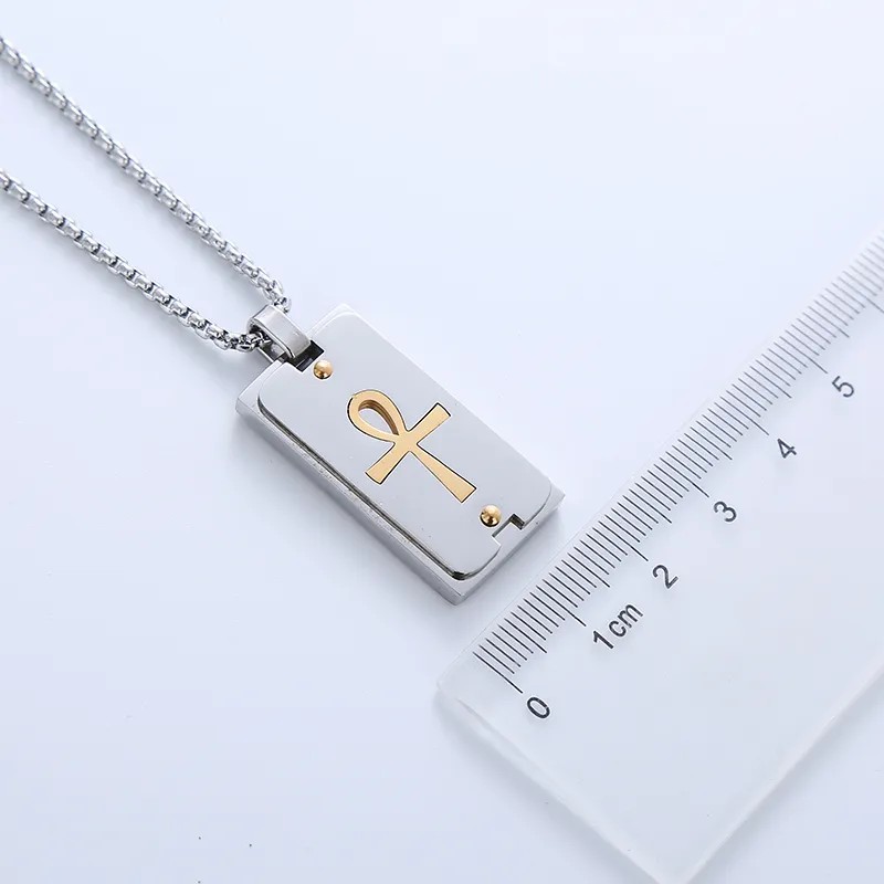 Casual Simple Style Cross Anchor Skull Stainless Steel Layered Carving Pendant Necklace_colorza_1