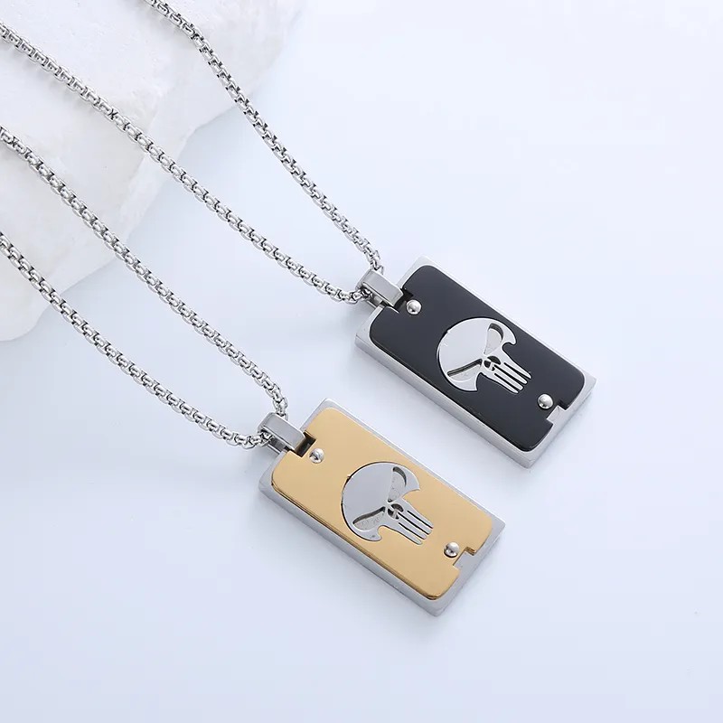 Casual Simple Style Cross Anchor Skull Stainless Steel Layered Carving Pendant Necklace_colorza_3