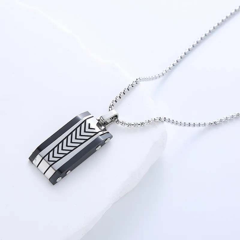 Casual Simple Style Cross Anchor Skull Stainless Steel Layered Carving Pendant Necklace_colorza_10