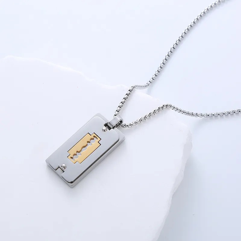 Casual Simple Style Cross Anchor Skull Stainless Steel Layered Carving Pendant Necklace_colorza_11