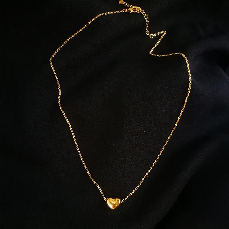 IG Style Heart Shape Titanium Steel Plating 18K Gold Plated Pendant Necklace_colorza_5