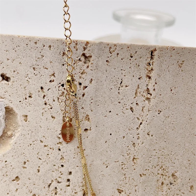 Casual Hip-Hop Retro Solid Color Stainless Steel Plating Three-Dimensional 14K Gold Plated Pendant Necklace_colorza_3