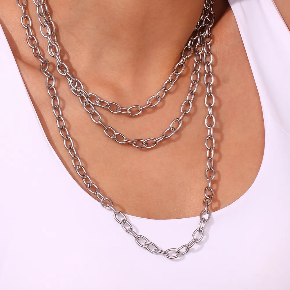 Basic Simple Style Classic Style Solid Color Stainless Steel Plating 18K Gold Plated Necklace_colorza_10
