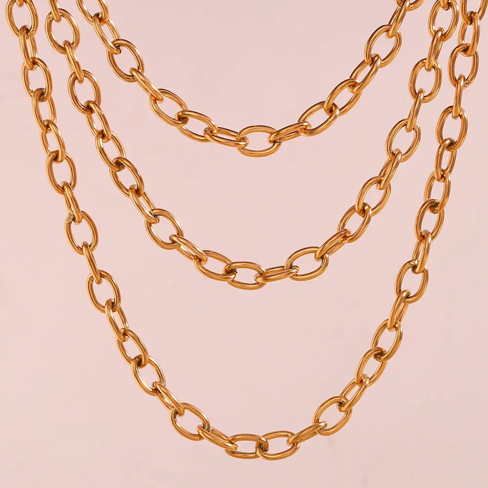 Basic Simple Style Classic Style Solid Color Stainless Steel Plating 18K Gold Plated Necklace_colorza_17