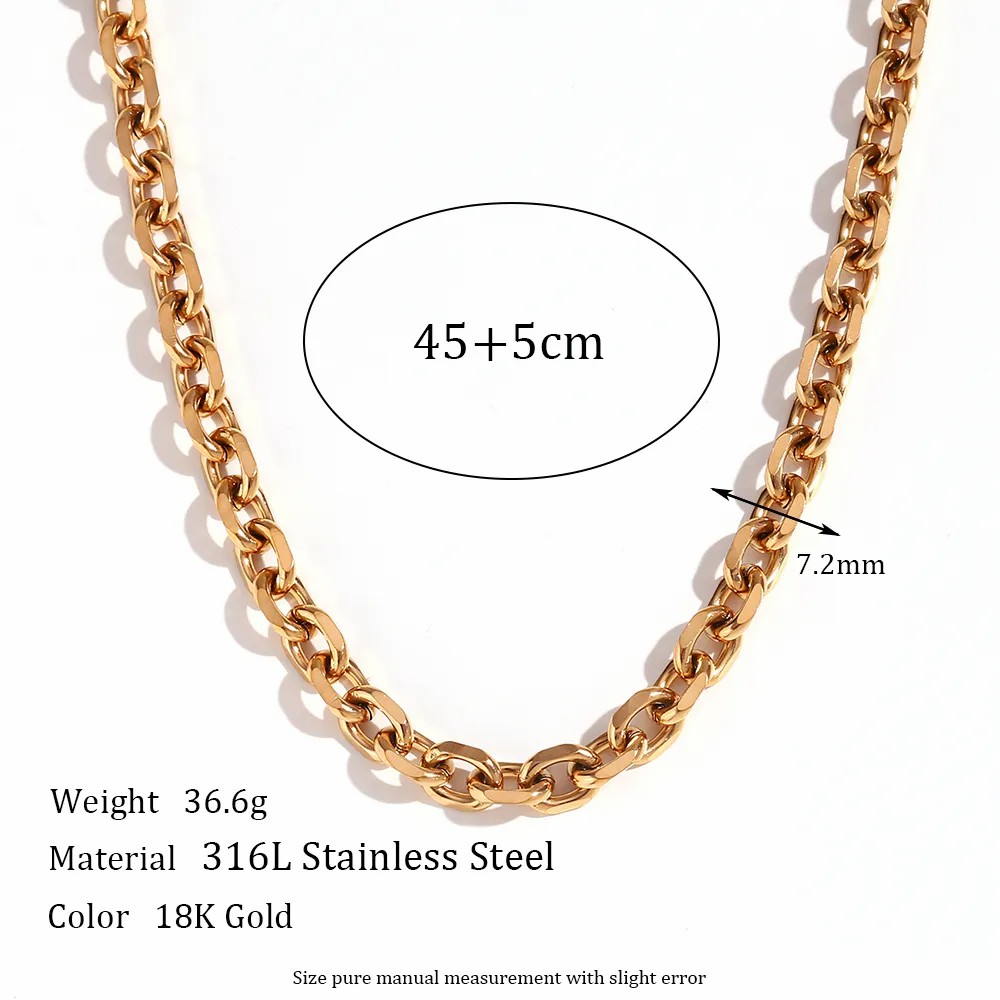 Simple Style Classic Style Solid Color Stainless Steel Plating 18K Gold Plated Necklace_colorza_2