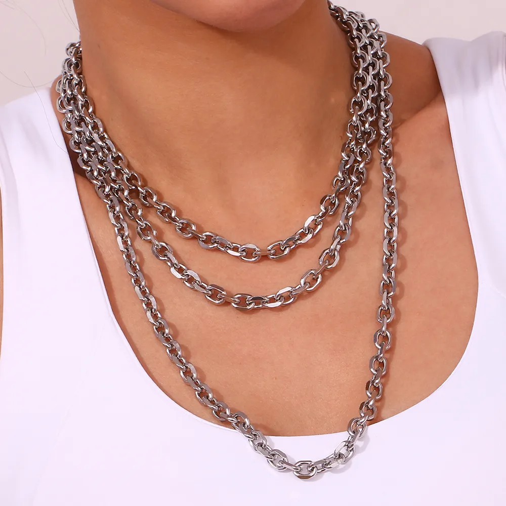 Simple Style Classic Style Solid Color Stainless Steel Plating 18K Gold Plated Necklace_colorza_4
