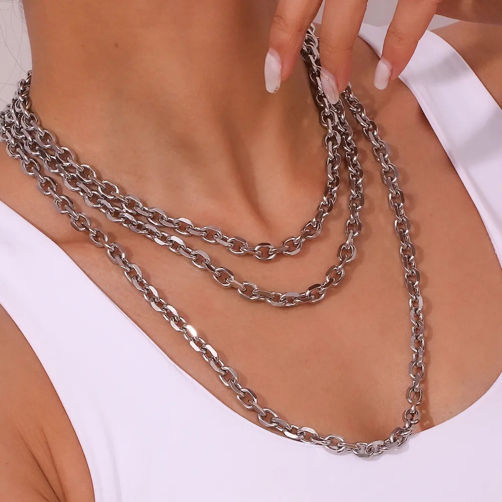 Simple Style Classic Style Solid Color Stainless Steel Plating 18K Gold Plated Necklace_colorza_10