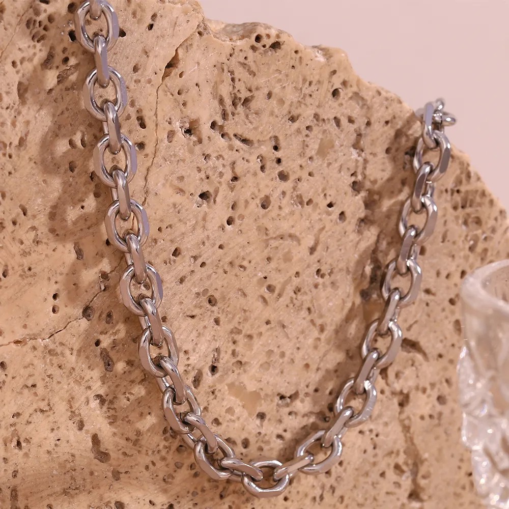 Simple Style Classic Style Solid Color Stainless Steel Plating 18K Gold Plated Necklace_colorza_11