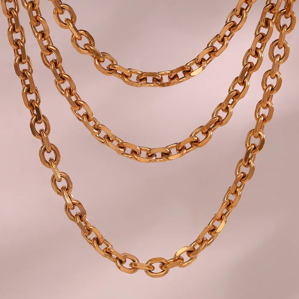Simple Style Classic Style Solid Color Stainless Steel Plating 18K Gold Plated Necklace_colorza_16
