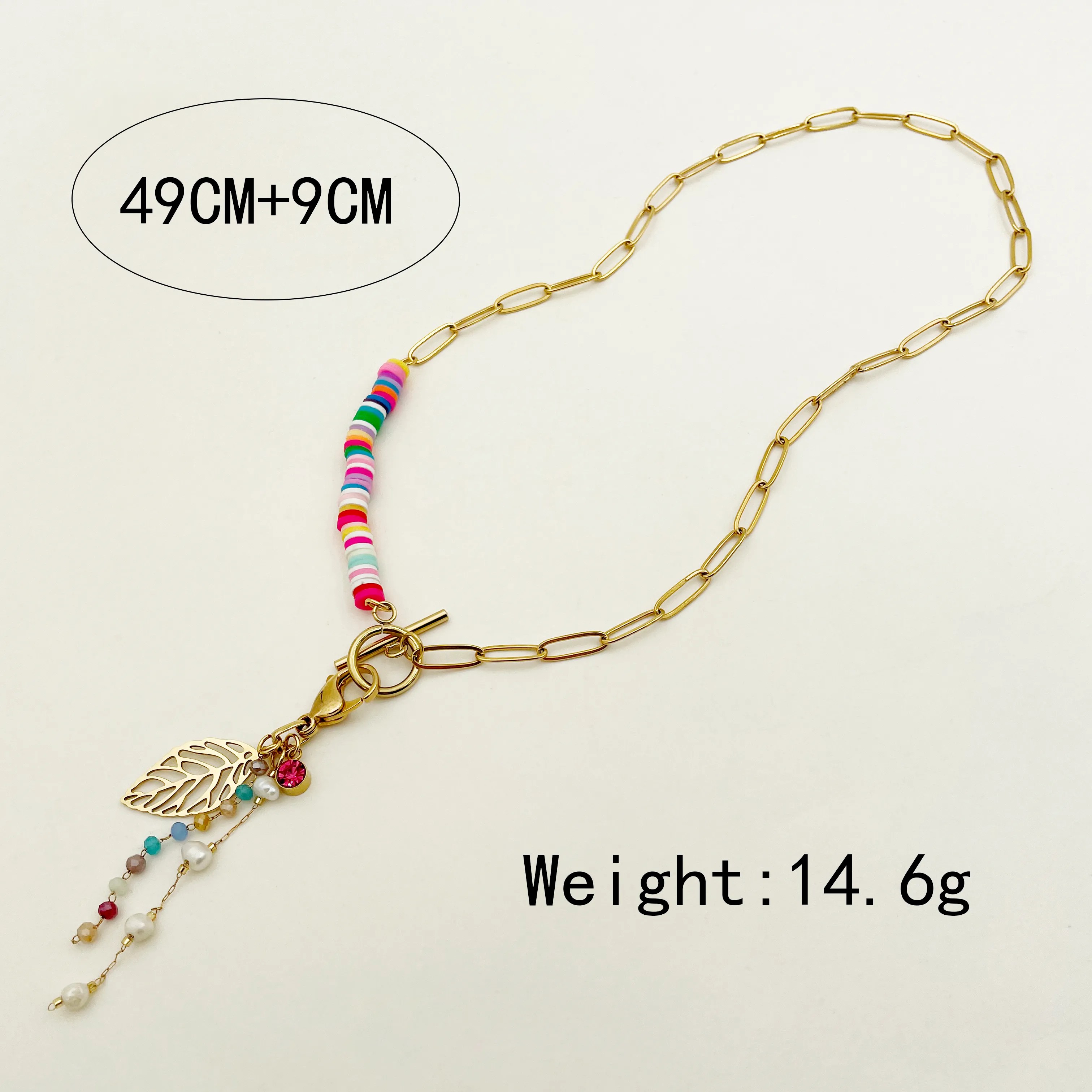Sweet Artistic Leaves Stainless Steel Plating Necklace_colorza_3