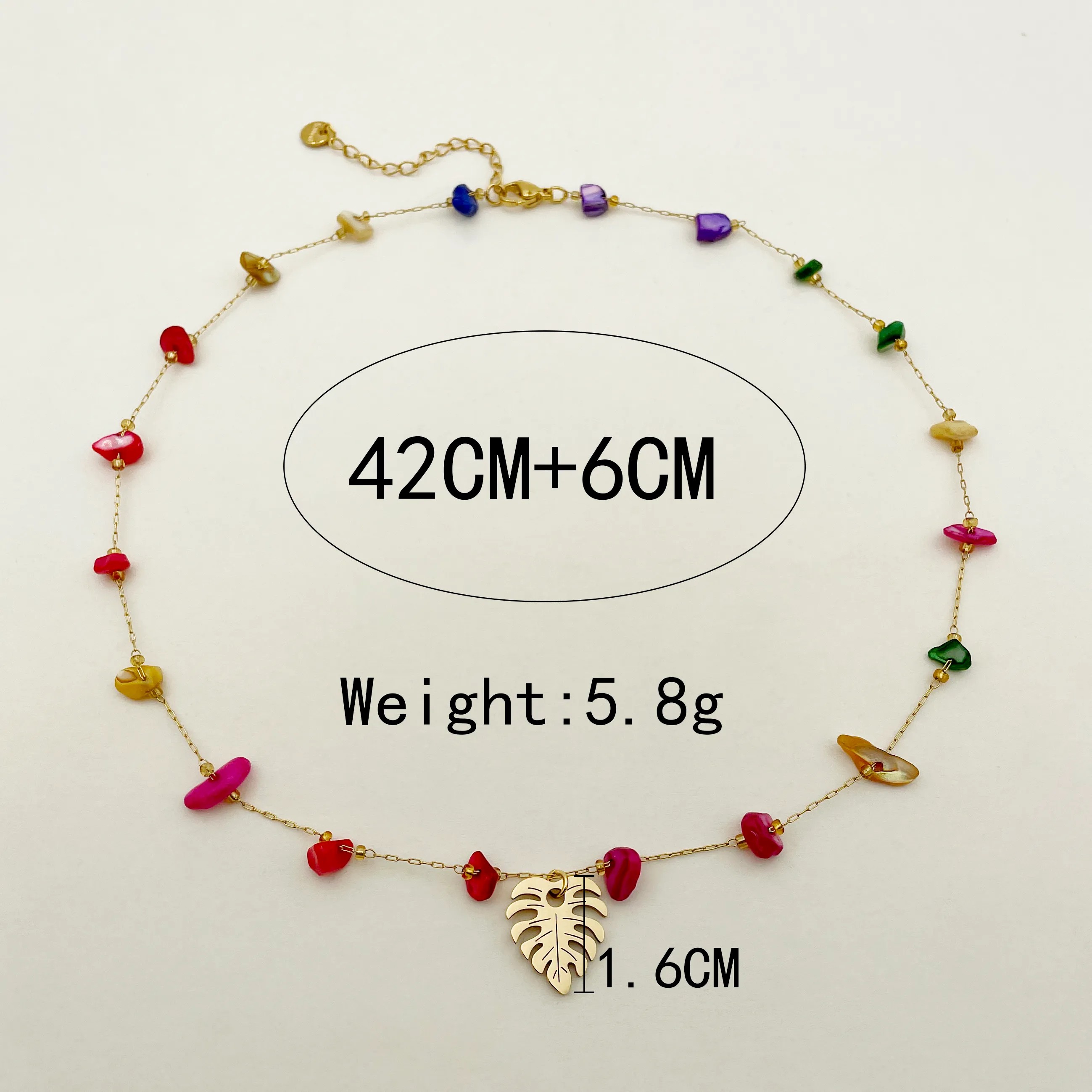 Casual Vacation Leaves Stainless Steel Gravel Polishing Plating Gold Plated Necklace_colorza_3