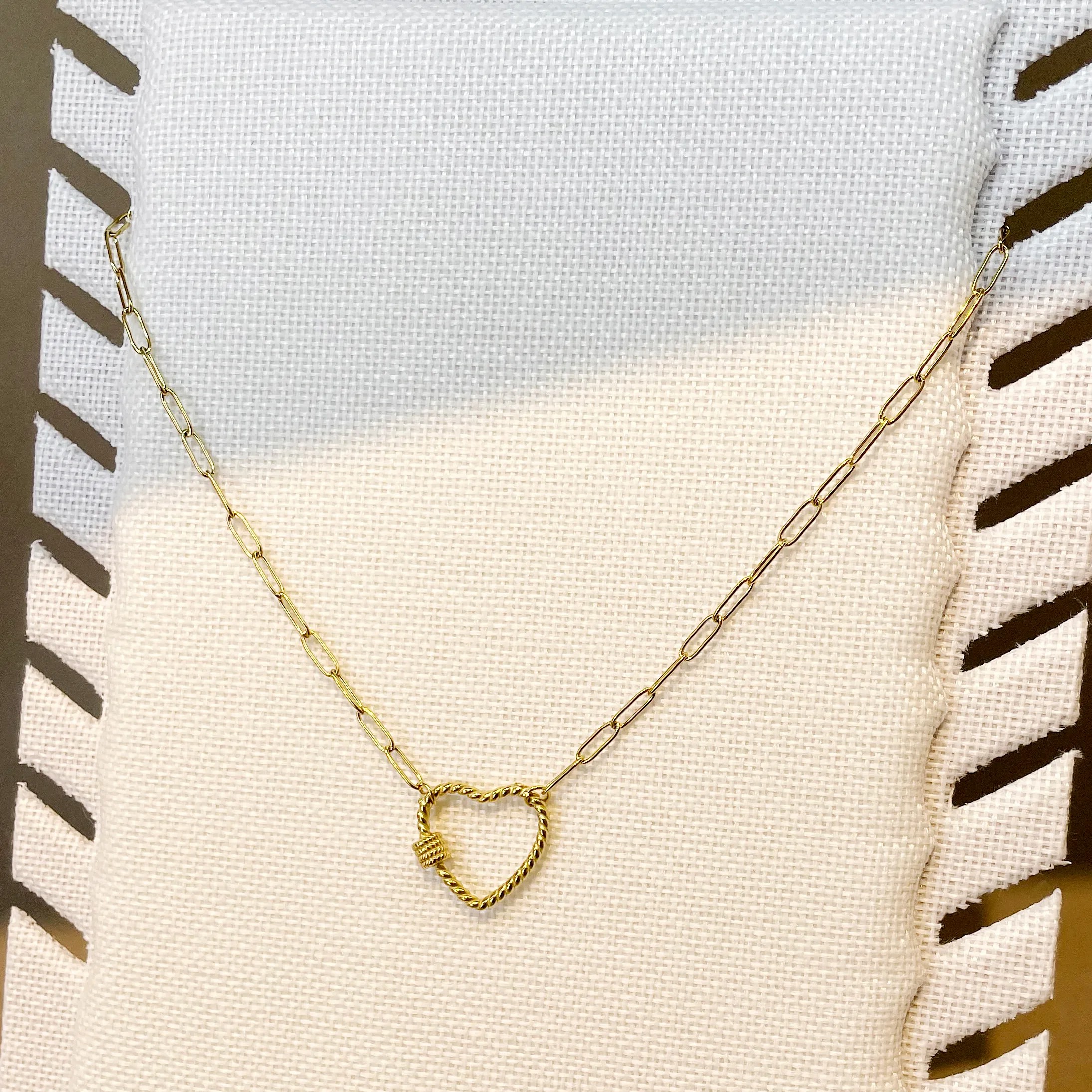 Casual Simple Style Heart Shape Stainless Steel Polishing Plating Hollow Out Gold Plated Long Necklace Necklace_colorza_4