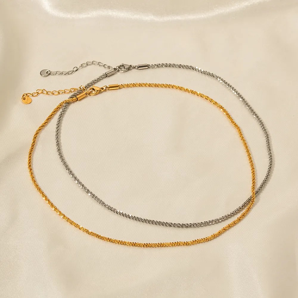 IG Style Solid Color Stainless Steel Plating 18K Gold Plated Necklace_colorza_3
