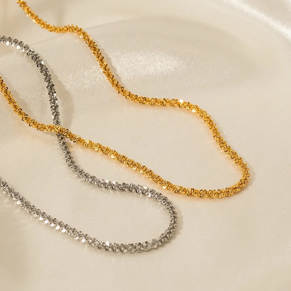IG Style Solid Color Stainless Steel Plating 18K Gold Plated Necklace_colorza_4