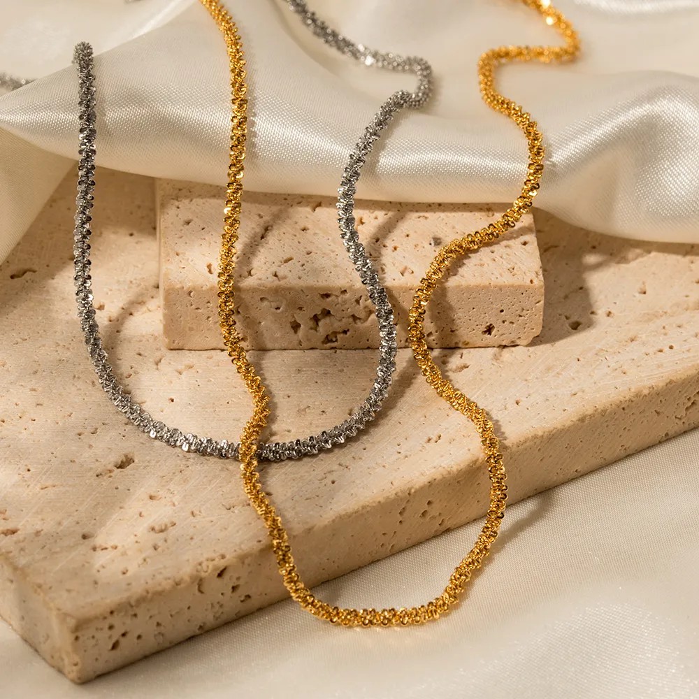 IG Style Solid Color Stainless Steel Plating 18K Gold Plated Necklace_colorza_5