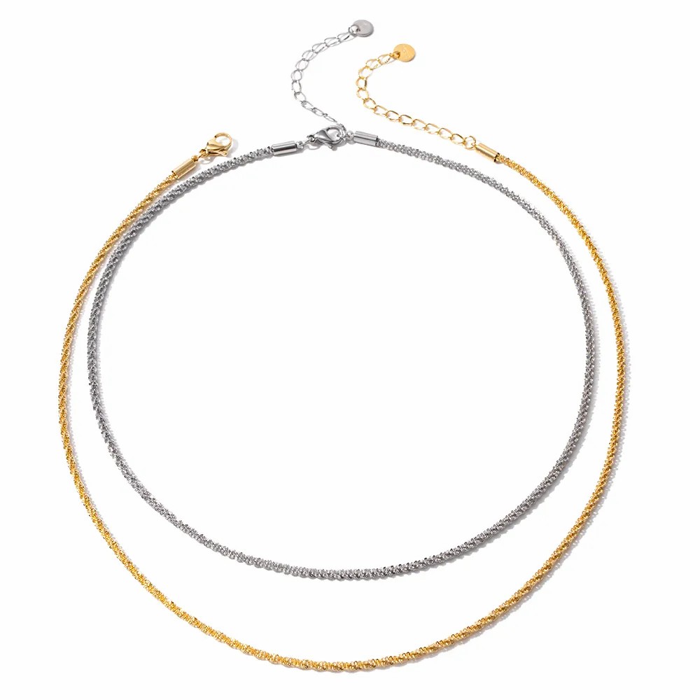 IG Style Solid Color Stainless Steel Plating 18K Gold Plated Necklace_colorza_6
