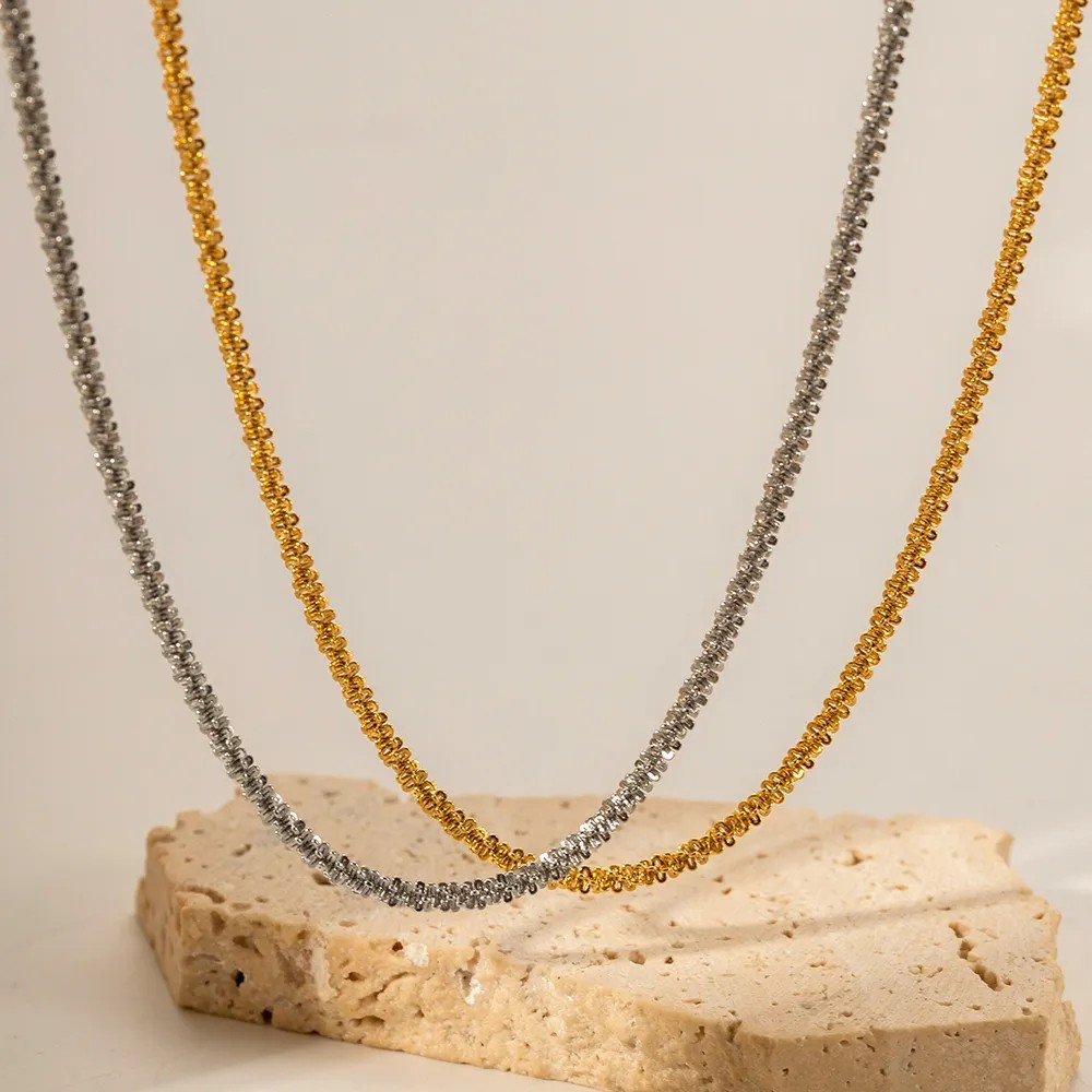 IG Style Solid Color Stainless Steel Plating 18K Gold Plated Necklace_colorza_8