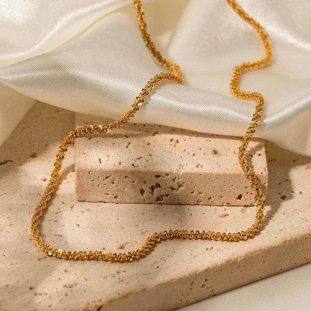 IG Style Solid Color Stainless Steel Plating 18K Gold Plated Necklace_colorza_9