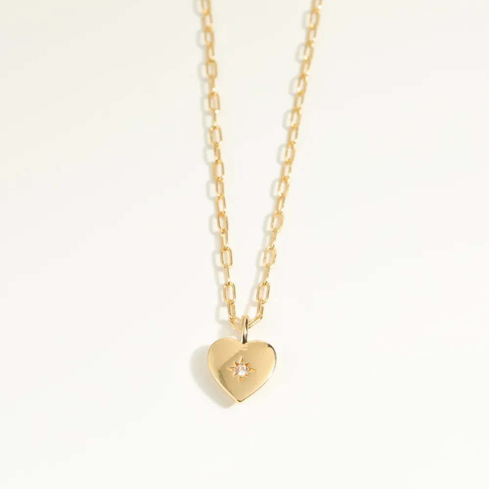 Retro Simple Style Heart Shape Stainless Steel Plating Inlay Zircon Gold Plated Pendant Necklace_colorza_1
