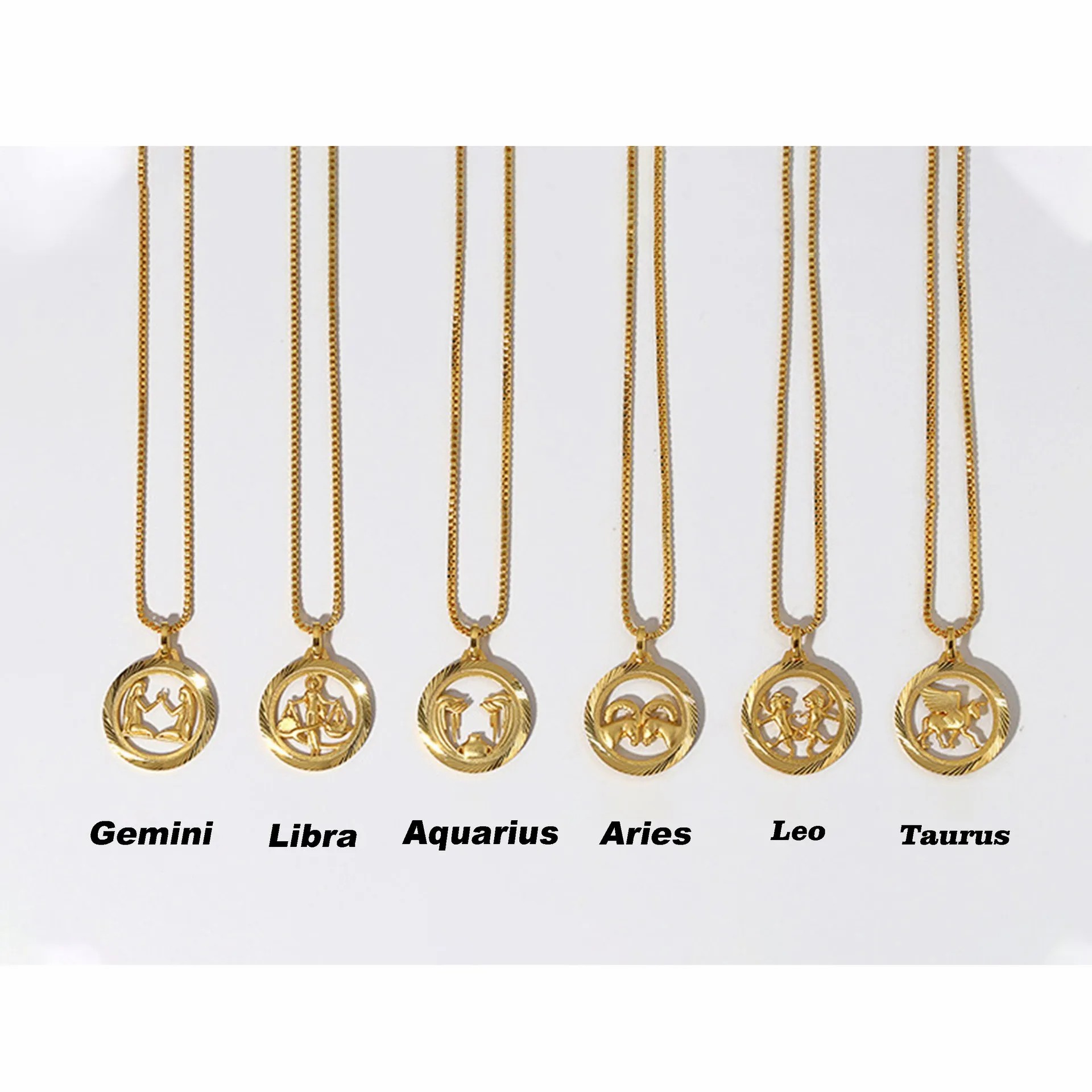 Casual Retro Simple Style Constellation Stainless Steel Plating Hollow Out Carving 18K Gold Plated Pendant Necklace_colorza_2