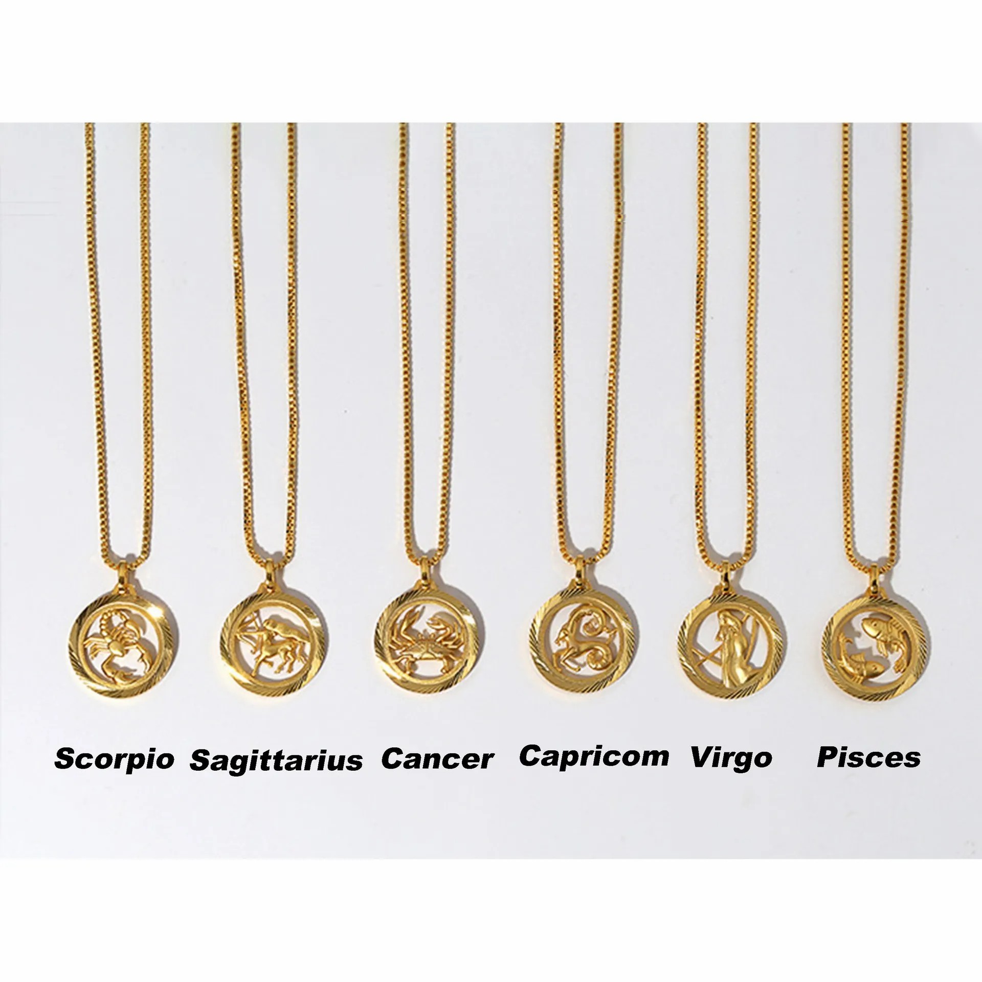 Casual Retro Simple Style Constellation Stainless Steel Plating Hollow Out Carving 18K Gold Plated Pendant Necklace_colorza_4