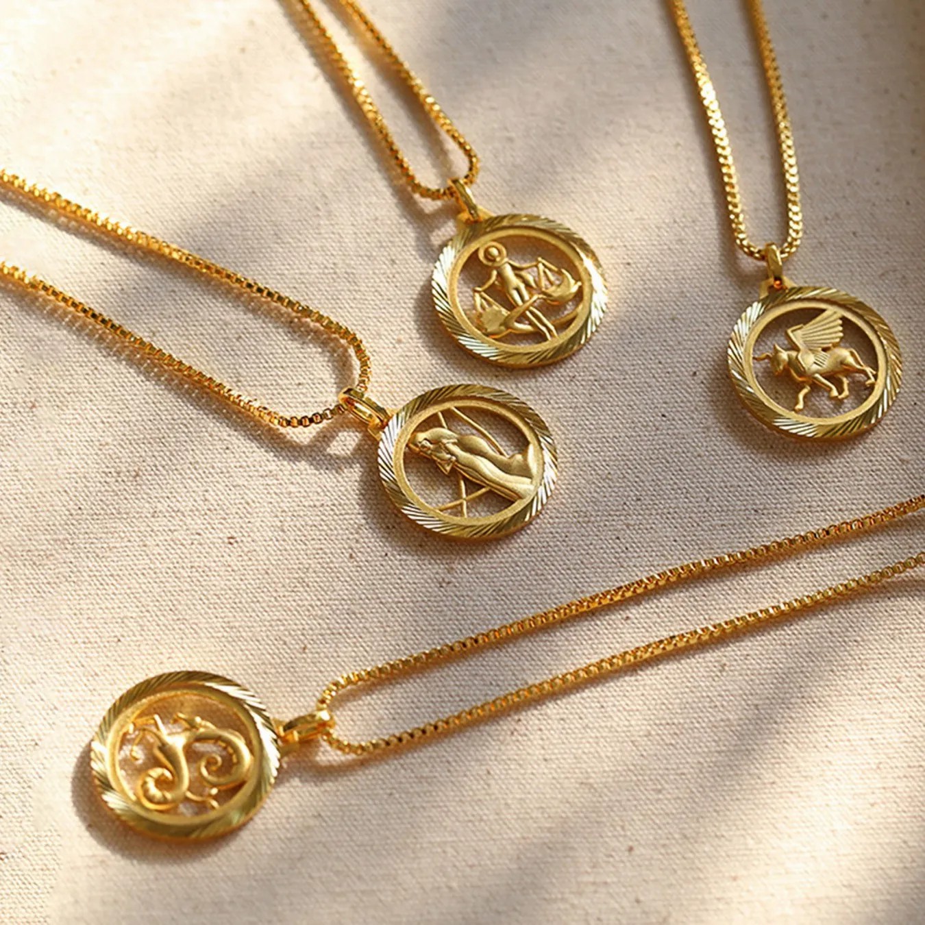 Casual Retro Simple Style Constellation Stainless Steel Plating Hollow Out Carving 18K Gold Plated Pendant Necklace_colorza_5