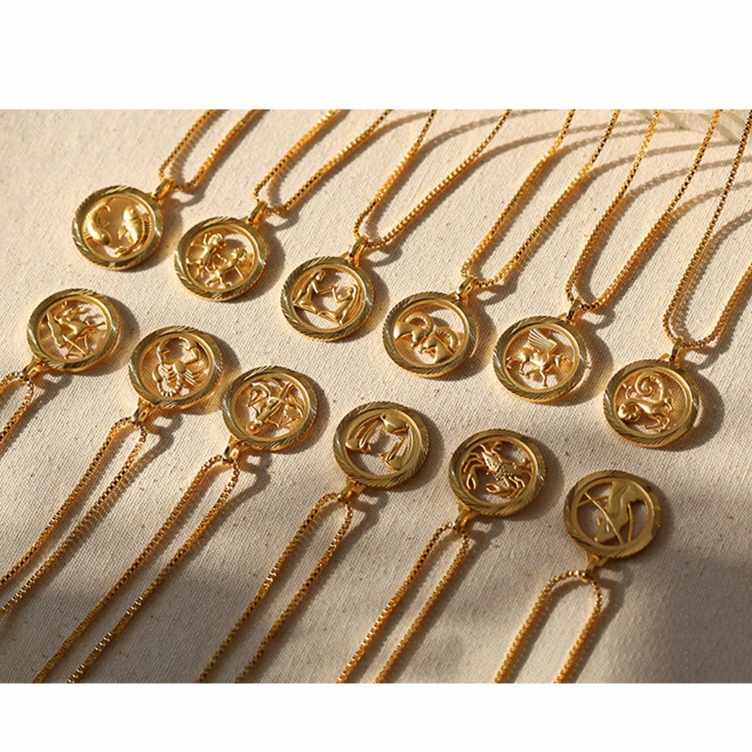 Casual Retro Simple Style Constellation Stainless Steel Plating Hollow Out Carving 18K Gold Plated Pendant Necklace_colorza_6