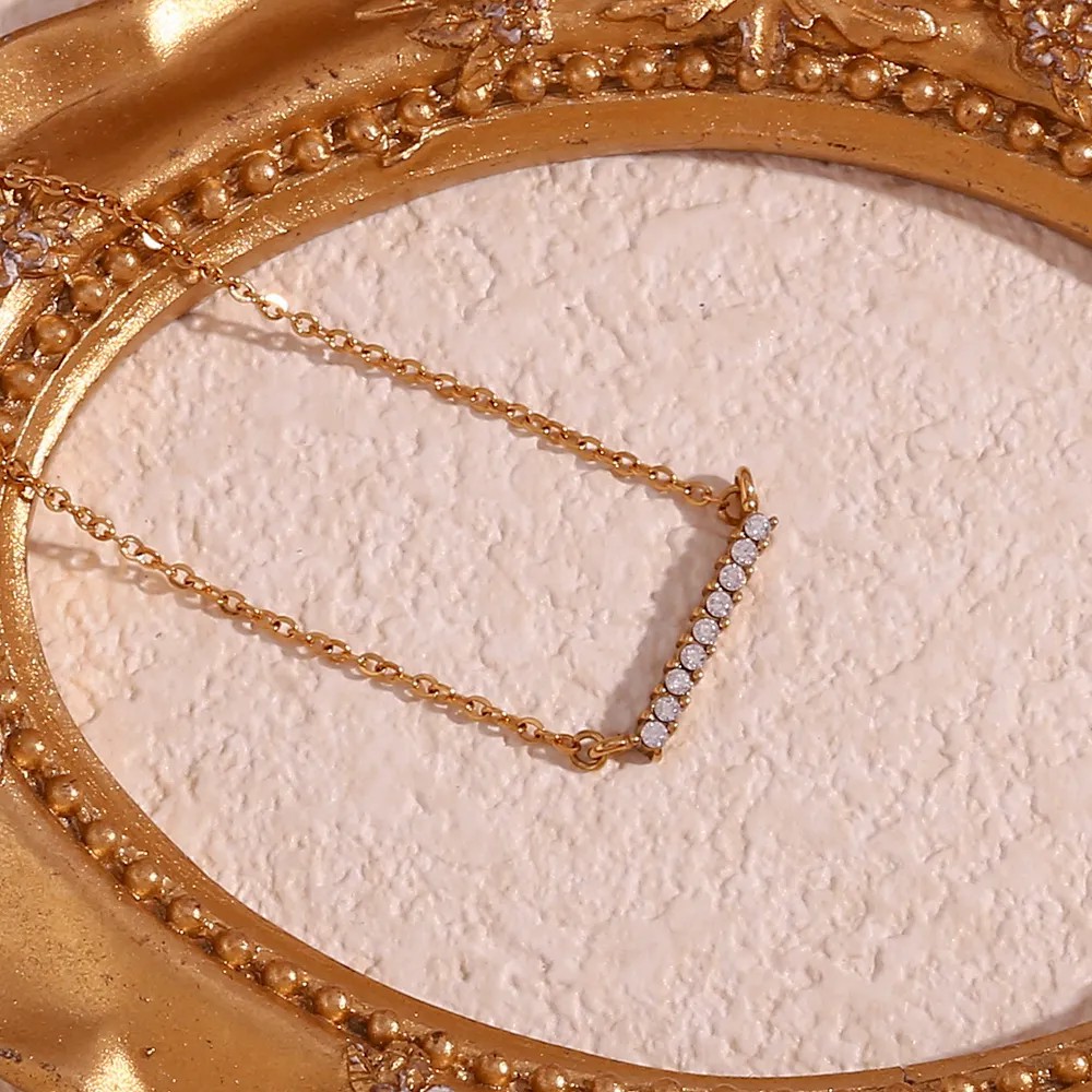 Basic Simple Style Classic Style Solid Color Stainless Steel Plating Inlay Zircon 18K Gold Plated Necklace_colorza_11