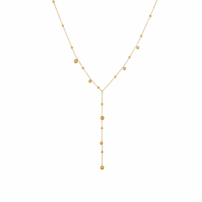 IG Style Simple Style Round Titanium Steel Plating Hollow Out 18K Gold Plated Necklace_colorza_1