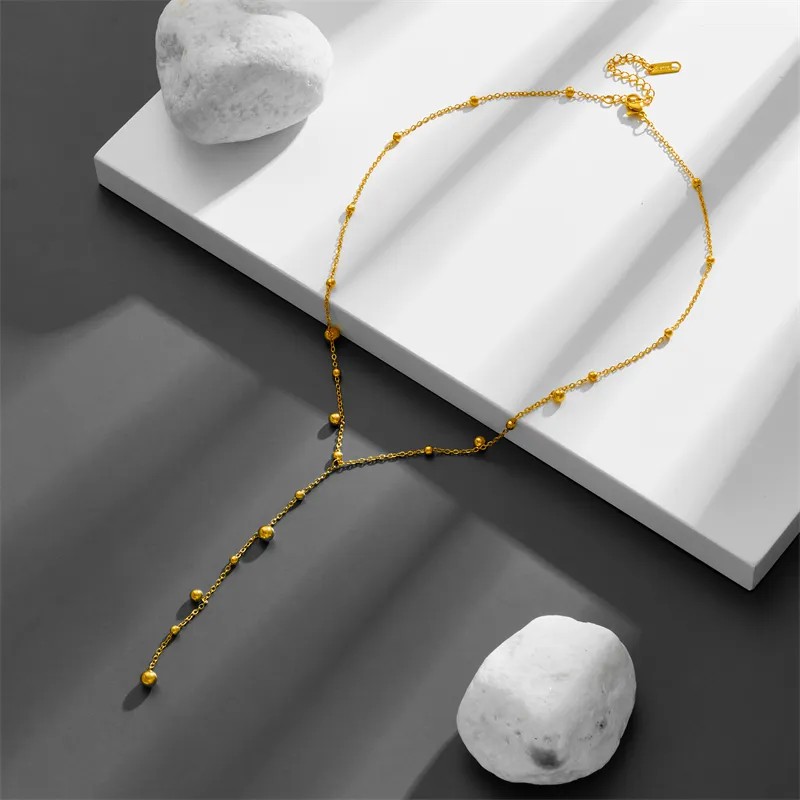 IG Style Simple Style Round Titanium Steel Plating Hollow Out 18K Gold Plated Necklace_colorza_3