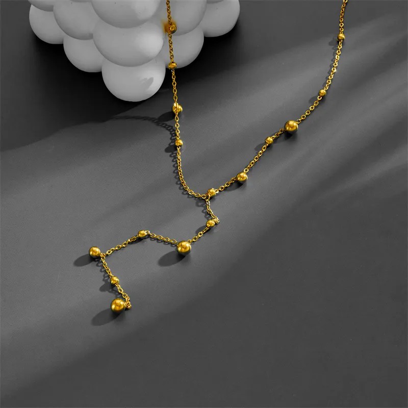 IG Style Simple Style Round Titanium Steel Plating Hollow Out 18K Gold Plated Necklace_colorza_5