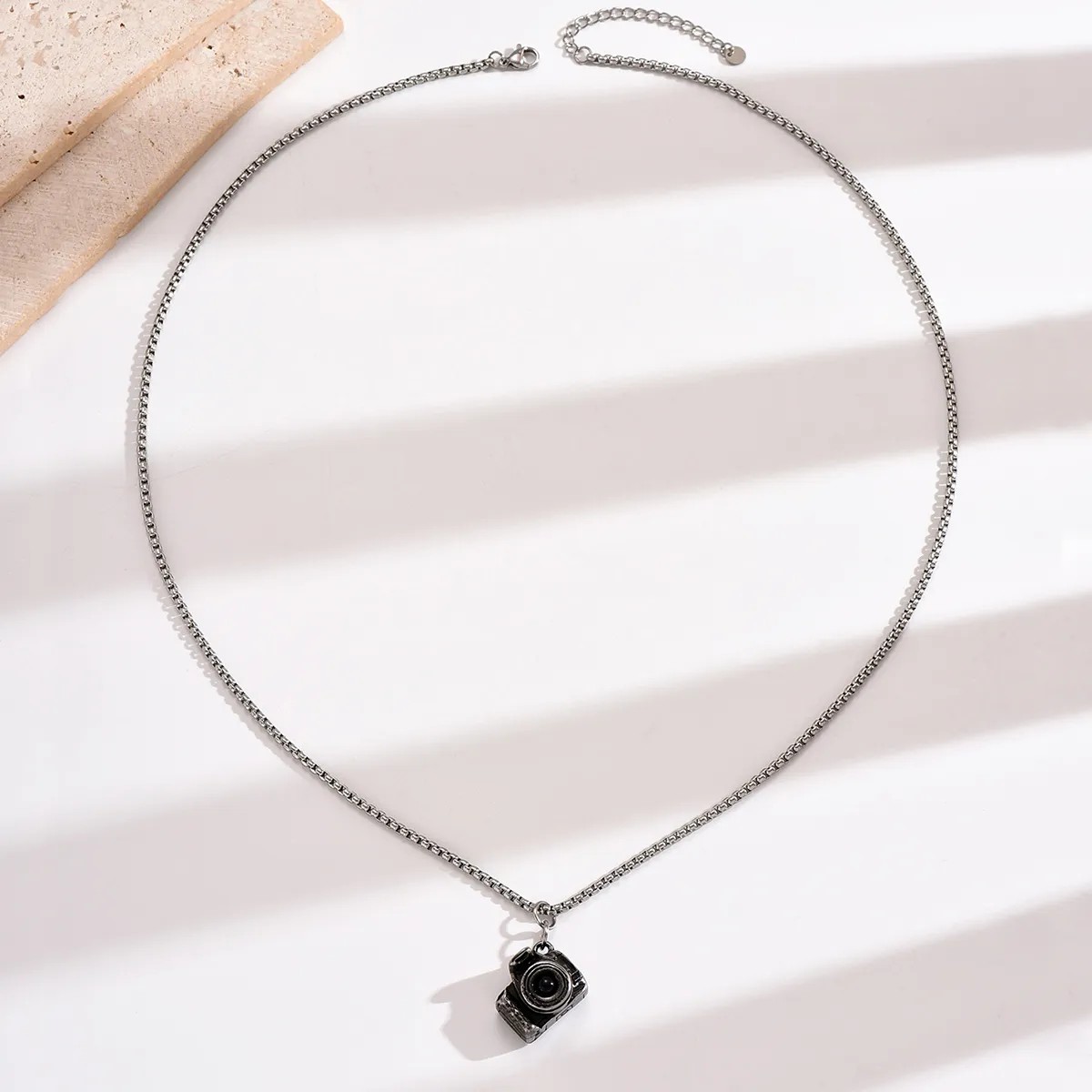 Hip-Hop Vintage Style Camera Stainless Steel Epoxy Pendant Necklace Long Necklace_colorza_2