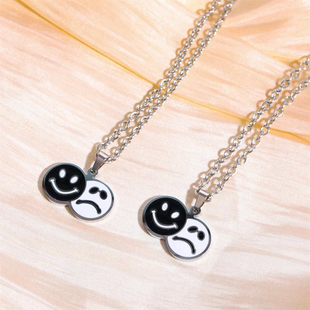 Retro Punk Classic Style Smiley Face Stainless Steel Plating 18K Gold Plated Pendant Necklace_colorza_7